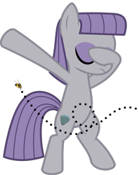 Size: 1705x2147 | Tagged: safe, artist:wissle, edit, imported from derpibooru, maud pie, bee, earth pony, insect, pony, .svg available, dab, eyes closed, female, mare, pun, simple background, svg, transparent background, vector, visual pun