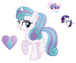 Size: 1280x1053 | Tagged: safe, artist:tenderrain-art, artist:tenderrain46, imported from derpibooru, princess flurry heart, rarity, oc, pony, unicorn, female, magical lesbian spawn, mare, offspring, parent:princess flurry heart, parent:rarity, simple background, transparent background