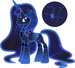 Size: 1280x1165 | Tagged: safe, artist:limedazzle, imported from derpibooru, oc, oc only, oc:starlet andromeda, alicorn, pony, alicorn oc, constellation, female, horn, mare, show accurate, simple background, solo, transparent background, wings