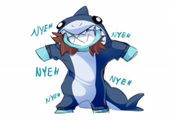 Size: 2048x1449 | Tagged: safe, artist:nekosnicker, imported from derpibooru, oc, oc only, pony, shark costume, shark suit, solo