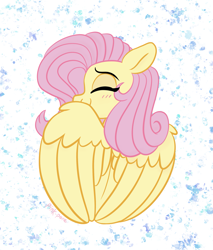 Size: 1977x2325 | Tagged: safe, artist:pink-pone, imported from derpibooru, fluttershy, pegasus, pony, abstract background, blushing, cute, eyes closed, female, shyabetes, solo