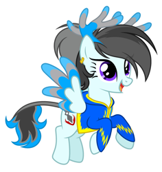 Size: 2997x3171 | Tagged: safe, artist:rioshi, artist:starshade, imported from derpibooru, oc, oc only, oc:acer jetstream, pegasus, pony, cute, female, happy, simple background, solo, white background