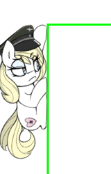 Size: 379x591 | Tagged: safe, artist:lyrabop, imported from derpibooru, oc, oc only, oc:aryanne, earth pony, pony, art pack:marenheit 451, /mlp/, eyeshadow, female, hat, makeup, mare, nazi, peaked cap, simple background, solo, swastika