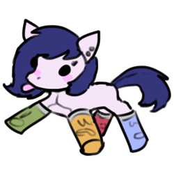 Size: 290x290 | Tagged: safe, artist:neoncel, imported from derpibooru, oc, oc only, oc:lavie, earth pony, pony, chips, food, plushie, potato chips, pringles, simple background, solo, transparent background