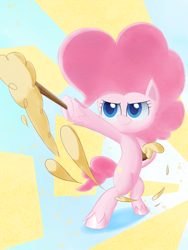 Size: 1668x2224 | Tagged: safe, artist:yamasan3121, imported from derpibooru, pinkie pie, earth pony, pony, my little pony: pony life, bipedal, dexterous hooves, dough, female, g4.5, mare, solo