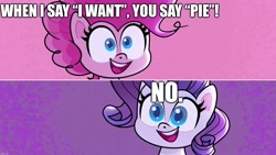 Size: 1920x1080 | Tagged: safe, edit, edited screencap, imported from derpibooru, screencap, pinkie pie, rarity, earth pony, pony, unicorn, my little pony: pony life, spoiler:pony life s01e29, caption, g4.5, image macro, song reference, teen titans go, text, zound off