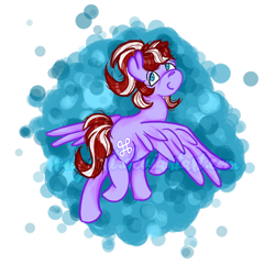 Size: 2449x2449 | Tagged: safe, artist:twilightcomet, imported from derpibooru, oc, oc only, oc:cherry crescent, oc:ruby perl, pegasus, pony, blue eyes, female, looking at you, looking back, looking back at you, mare, pegasus oc, ponytail, purple, red mane, shading, simple background, smiling, solo, standing, transparent background, white mane, wings