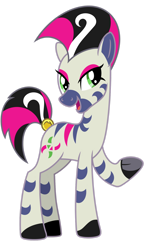 Size: 1024x1752 | Tagged: safe, artist:andypriceart, artist:emeraldblast63, idw, imported from derpibooru, marini, zebra, spoiler:comic, spoiler:comic89, idw showified, season 10, show accurate, simple background, solo, transparent background