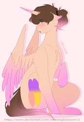 Size: 2819x4081 | Tagged: safe, artist:shinningblossom12, imported from derpibooru, oc, oc only, alicorn, pony, alicorn oc, horn, raised hoof, sitting, solo, wings