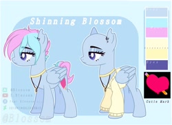 Size: 2108x1528 | Tagged: safe, artist:shinningblossom12, imported from derpibooru, oc, oc only, oc:shinning blossom, pegasus, pony, base used, bedroom eyes, choker, duo, ear piercing, earring, eyelashes, heart, jewelry, necklace, pegasus oc, piercing, reference sheet, wings