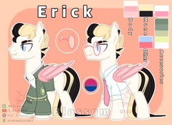 Size: 2108x1528 | Tagged: safe, artist:shinningblossom12, imported from derpibooru, oc, oc only, bat pony, pony, base used, bat pony oc, bat wings, bisexual pride flag, clothes, duo, glasses, necktie, pride, pride flag, wings