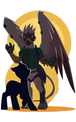 Size: 800x1280 | Tagged: safe, artist:willoillo, imported from derpibooru, oc, oc only, oc:serilde, griffon, action pose, griffon oc, intimidating, sierra nevada, simple background, transparent background