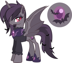 Size: 1280x1120 | Tagged: safe, artist:limedazzle, imported from derpibooru, oc, oc only, oc:midnight vision, alicorn, bat pony, bat pony alicorn, pony, alicorn oc, bat wings, female, horn, mare, show accurate, simple background, solo, transparent background, wings