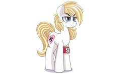 Size: 1848x1084 | Tagged: safe, artist:nignogs, imported from derpibooru, oc, oc:aryanne, earth pony, pony, art pack:marenheit 451, /mlp/, aryanne is not amused, female, mare, nazi, solo, swastika