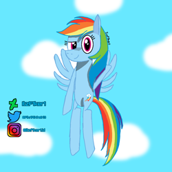 Size: 1000x1000 | Tagged: safe, artist:itzf1ker1, imported from derpibooru, rainbow dash, pegasus, pony, female, solo