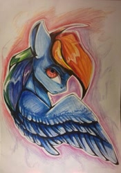 Size: 521x745 | Tagged: safe, artist:kiwwsplash, imported from derpibooru, pegasus, pony, bust, female, mare, solo, traditional art