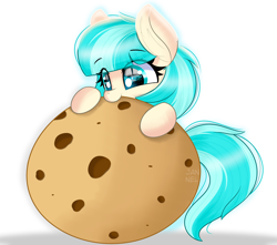 Size: 4630x4092 | Tagged: safe, artist:janelearts, imported from derpibooru, coco pommel, earth pony, pony, chocolate chip cookie, chocolate chip cookies, cookie, cute, eating, food, micro, nom, simple background, solo, white background