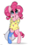 Size: 2000x3000 | Tagged: safe, artist:skitsniga, artist:skitsroom, imported from derpibooru, pinkie pie, earth pony, semi-anthro, alternate hairstyle, bipedal, blushing, cheek fluff, clothes, cute, diapinkes, ear down, female, looking at you, one ear down, pajamas, pillow, simple background, sock, solo, white background