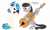 Size: 4000x2400 | Tagged: safe, artist:yaaaco, artist:yaco, imported from derpibooru, dj pon-3, octavia melody, vinyl scratch, earth pony, pony, unicorn, amazed, cello, female, impressed, lesbian, mare, musical instrument, open mouth, raised eyebrow, raised hoof, scratchtavia, shipping, simple background, sitting, vinyl's glasses, white background