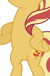 Size: 1523x2283 | Tagged: safe, artist:scarlet-spectrum, edit, imported from derpibooru, vector edit, sunset shimmer, pony, equestria girls, mirror magic, spoiler:eqg specials, bipedal, cropped, featureless crotch, female, hooves on hips, pictures of bellies, simple background, solo, transparent background, vector