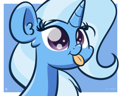 Size: 3250x2560 | Tagged: dead source, safe, artist:kimjoman, artist:php142, imported from derpibooru, trixie, pony, unicorn, :p, bust, cute, diatrixes, ear fluff, female, high res, mare, portrait, solo, tongue out, weapons-grade cute