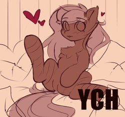 Size: 4837x4536 | Tagged: safe, artist:melloncollie-chan, imported from derpibooru, pony, advertisement, blushing, clothes, commission, cute, female, socks, solo, ych example, ych sketch, your character here