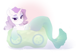 Size: 3500x2500 | Tagged: safe, artist:kebchach, imported from derpibooru, rarity, mermaid, unicorn, ear fluff, female, high res, looking at you, mermaid tail, mermaidized, mermarity, simple background, solo, species swap