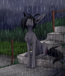 Size: 2563x3000 | Tagged: safe, artist:1an1, imported from derpibooru, oc, oc only, earth pony, pony, rain, solo