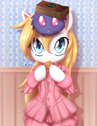 Size: 5100x6600 | Tagged: safe, artist:an-m, artist:aryanne, imported from derpibooru, oc, oc:aryanne, earth pony, pony, art pack:marenheit 451, /mlp/, clothes, cookie, cute, female, food, mare, nazi, pajamas, solo, swastika, tribble