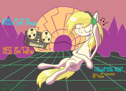 Size: 1498x1080 | Tagged: safe, artist:choccy gewehr, imported from derpibooru, oc, oc:aryanne, earth pony, pony, art pack:marenheit 451, /mlp/, fashwave, female, headphones, mare, nazi, solo, song reference, swastika, tism, vaporwave