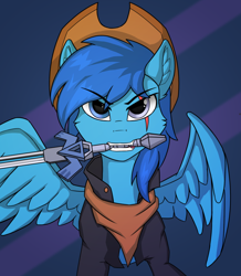 Size: 2048x2350 | Tagged: safe, artist:kargle, imported from derpibooru, oc, oc only, oc:kargle magnus, pegasus, pony, clothes, cowboy hat, eye scar, hat, male, scar