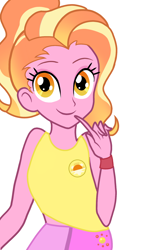 Size: 1080x1920 | Tagged: safe, artist:sallyso, imported from derpibooru, luster dawn, equestria girls, alternate hairstyle, bracelet, clothes, equestria girls-ified, female, jewelry, simple background, skirt, solo, tanktop, white background