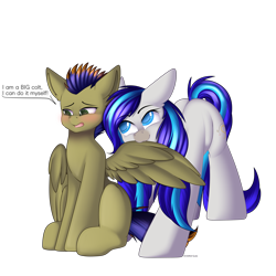 Size: 3000x3000 | Tagged: safe, artist:xcinnamon-twistx, imported from derpibooru, oc, oc only, oc:hooklined, oc:seafire, earth pony, pegasus, pony, blushing, commission, cute, grooming, preening, simple background, transparent background