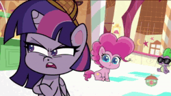 Size: 1920x1080 | Tagged: safe, imported from derpibooru, screencap, pinkie pie, spike, twilight sparkle, alicorn, pony, my little pony: pony life, potion mystery, spoiler:pony life s01e19, animated, csi miami, g4.5, sound, treehouse logo, twilight sparkle (alicorn), webm