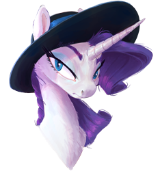Size: 1942x2075 | Tagged: safe, artist:maxiima, imported from derpibooru, rarity, pony, unicorn, bust, cheek fluff, chest fluff, female, hat, mare, neck fluff, portrait, simple background, solo, transparent background