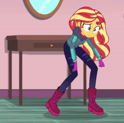 Size: 768x758 | Tagged: safe, imported from derpibooru, screencap, pinkie pie, sunset shimmer, equestria girls, equestria girls series, holidays unwrapped, spoiler:eqg series (season 2), animated, clothes, dizzy, female, gif, saving pinkie's pie, winter outfit
