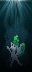 Size: 2000x4422 | Tagged: safe, artist:nimaru, imported from derpibooru, oc, oc only, oc:winter willow, pegasus, pony, female, mare, solo, underwater