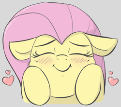 Size: 834x739 | Tagged: safe, artist:heretichesh, imported from derpibooru, fluttershy, pegasus, pony, blushing, cute, eyes closed, female, floppy ears, heart, hooves up, shyabetes, sketch, smiling, solo