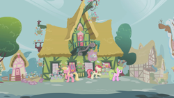 Size: 1280x720 | Tagged: safe, imported from derpibooru, screencap, daisy, flower wishes, lily, lily valley, roseluck, bridle gossip, female, flower trio, trio, trio female