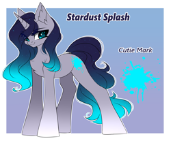 Size: 3643x3021 | Tagged: safe, artist:airiniblock, imported from derpibooru, oc, oc only, oc:stardust splash, pony, unicorn, aeroverse, chest fluff, commission, rcf community, reference sheet, solo