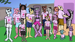 Size: 1642x924 | Tagged: safe, artist:nastipone, imported from derpibooru, twilight sparkle, oc, oc:finley fortunelle, oc:tasha sparklaigne, oc:wish twigrand, anthro, hybrid, plantigrade anthro, pony, unicorn, zebra, zony, baby, barefoot, crossbreed, family, feet, hybrid oc, interspecies, older, zebra supremacy, zebradom, zony oc