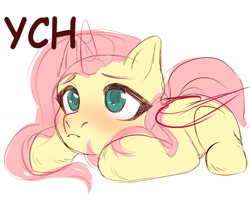 Size: 1500x1192 | Tagged: safe, artist:nika-rain, imported from derpibooru, fluttershy, pony, chibi, commission, cute, female, solo, ych example, ych sketch, your character here