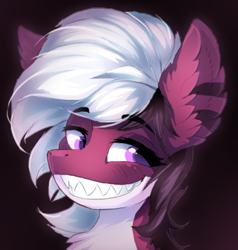 Size: 380x400 | Tagged: safe, artist:a-lunar-eclipse, imported from derpibooru, original species, shark, shark pony, ear fluff, female, fluffy, smiling