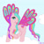 Size: 800x799 | Tagged: safe, artist:ditzydewdrop, imported from derpibooru, ploomette, pegasus, pony, cloud, female, glimmer wings, mare, on a cloud, sky, solo, wings