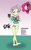 Size: 984x1592 | Tagged: safe, artist:oldskullkid, imported from derpibooru, lily pad (equestria girls), equestria girls, barefoot, belly button, bikini, blushing, cellphone, clothes, drinking, drinking straw, feet, lily pad (g4), midriff, older, phone, short shirt, smartphone, solo, swimsuit, younger