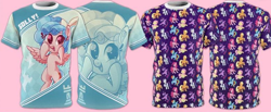 Size: 776x320 | Tagged: safe, artist:fannytastical, imported from derpibooru, applejack, cozy glow, fluttershy, pinkie pie, rainbow dash, rarity, twilight sparkle, clothes, female, golly, mane six, merchandise, shirt