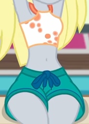 Size: 818x1145 | Tagged: safe, imported from derpibooru, screencap, derpy hooves, equestria girls, equestria girls series, i'm on a yacht, spoiler:eqg series (season 2), belly button, bikini, bikini top, boobshot, clothes, cropped, derpy's beach shorts swimsuit, female, midriff, pictures of bellies, pictures of chests, sexy, shorts, sleeveless, swimming trunks, swimsuit, swimsuit derpy, tankini, upscaled