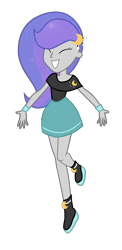 Size: 720x1480 | Tagged: safe, artist:stellamoonshine, artist:stellamoonshineyt, imported from derpibooru, oc, oc only, oc:luminous moon, equestria girls, clothes, offspring, parent:princess luna, parent:stygian, parents:styuna, shirt, simple background, skirt, solo, transparent background