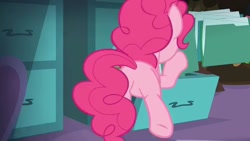 Size: 640x360 | Tagged: safe, imported from derpibooru, screencap, pinkie pie, the maud couple, balloonbutt, butt, drawer, out of context, plot