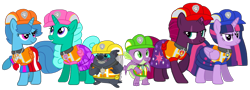 Size: 1974x710 | Tagged: safe, artist:徐詩珮, imported from derpibooru, fizzlepop berrytwist, glitter drops, grubber, spike, spring rain, tempest shadow, twilight sparkle, alicorn, dragon, pony, unicorn, series:sprglitemplight diary, series:sprglitemplight life jacket days, series:springshadowdrops diary, series:springshadowdrops life jacket days, my little pony: the movie, the point of no return, alternate universe, bisexual, broken horn, chase (paw patrol), clothes, cute, female, glitterbetes, glitterlight, glittershadow, horn, lesbian, lifeguard, lifeguard spring rain, male, mare, marshall (paw patrol), paw patrol, polyamory, rocky (paw patrol), rubble (paw patrol), shipping, simple background, skye (paw patrol), sprglitemplight, springbetes, springdrops, springlight, springshadow, springshadowdrops, tempestbetes, tempestlight, transparent background, twilight sparkle (alicorn), ultimate rescue, vector, winged spike, wings, zuma (paw patrol)